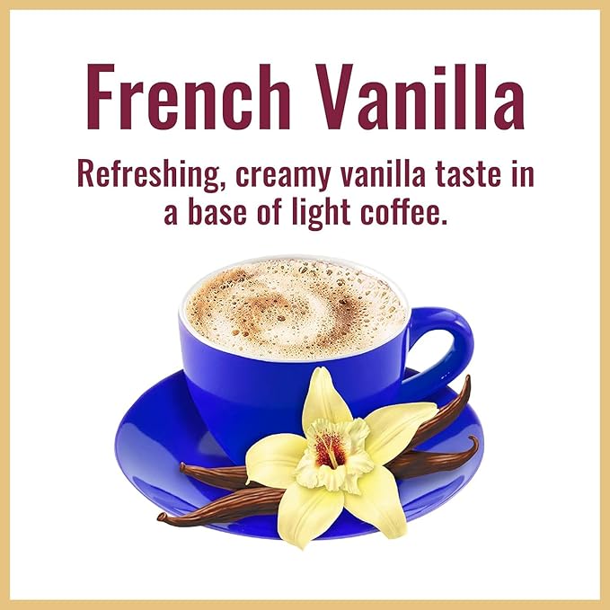 Hills Bros. Cappuccino Mix – Rich, Frothy Coffeehouse-Tasting Instant Drink Mix – Quick and Easy Preparation – Perfect for Hot & Iced Drinks & Creaming Coffee – French Vanilla, 1 Pack of 52oz