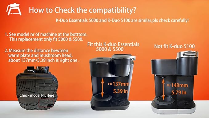 12 Cups Coffee Pot Replacement Compatible for KEURIG K-DUO Essentials 12 Cups Coffee Machine 5000 &5500 and K-DUO G2 K5600 (NOT Compatible with K-Duo 5100 Model) Black Handle