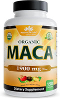 NaturaLife Labs Organic Maca Root – Black, Red & Yellow – 1900 mg per Serving – 150 Capsules – Gelatinized Peruvian Maca – Non-GMO, Gluten-Free, Vegan