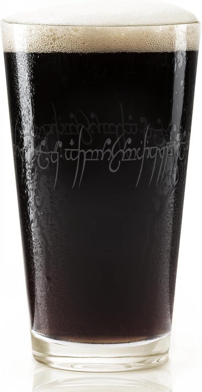 RING TO RULE THEM Engraved 16oz Pint Glass | Inspired by Tolkien Power Ring and Middle Earth | Great Christmas Gift Idea | Unique Elvish Fantasy Wizard Fantasy Decor!