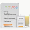 NOVOS Core Longevity Mix, Anti-Aging Supplement, Drink Powder Packet Orange Flavor - Skin Support, Energy, Mood, Sleep and Cognition Support - 30 Servings