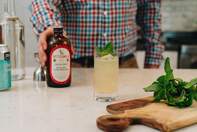 Bittermilk No.2 Tom Collins Mix with Elderflower & Hops, All Natural Handcrafted Non Alcoholoic Cocktail Mixer, Makes 17 Cocktails, 17oz