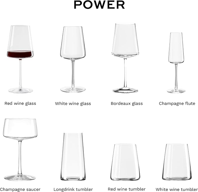Stölzle Lausitz Red Wine Glasses Power Set of 6, 17 1/2 oz – Premium Glasses for Full-Bodied Wines – Modern Red Wine Glasses with Angular Design for Maximum Flavor – Dishwasher- & Break-Resistant