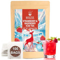 WT WEETEE Strawberry & Raspberry Herbal Iced Tea, 100 Count Cold Brew Hibiscus Iced Tea Bags, Rich Tartness & Sweetness, Caffeine-Free, No Artificial Sweeteners
