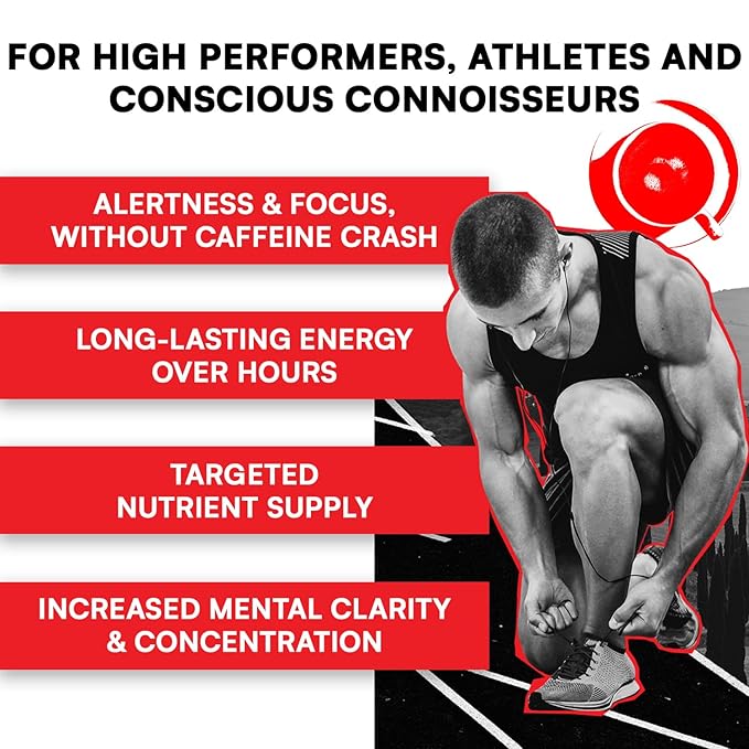 Sustained Energy Boost (11 servings) - Instant Coffee - Mushroom Coffee with Lion's Mane, Vitamins & Minerals - Superfood Cappuccino by Superitalia - official partner of Hyrox - Made in Italy