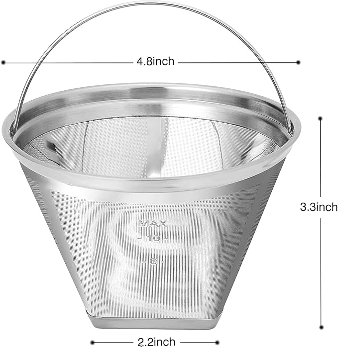 Coffee Filter 4 Cone Coffee Filter Reusable fit for Cuisenart Ninja Hamilton Beach Brewer