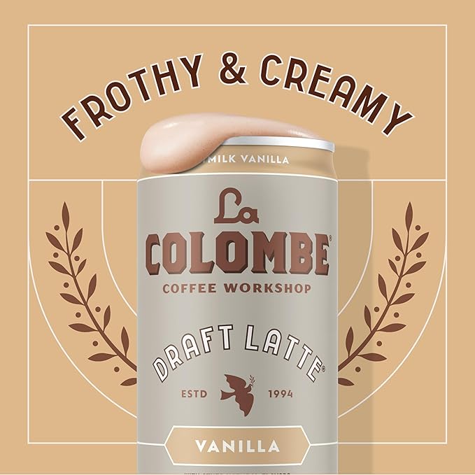 La Colombe Coffee, Oatmilk Vanilla Latte, 11 fl oz Cans (Pack of 12), Coffeehouse Quality Cold Brew, Specialty Grade Coffee Beans, Ready-to-Drink On-the-Go