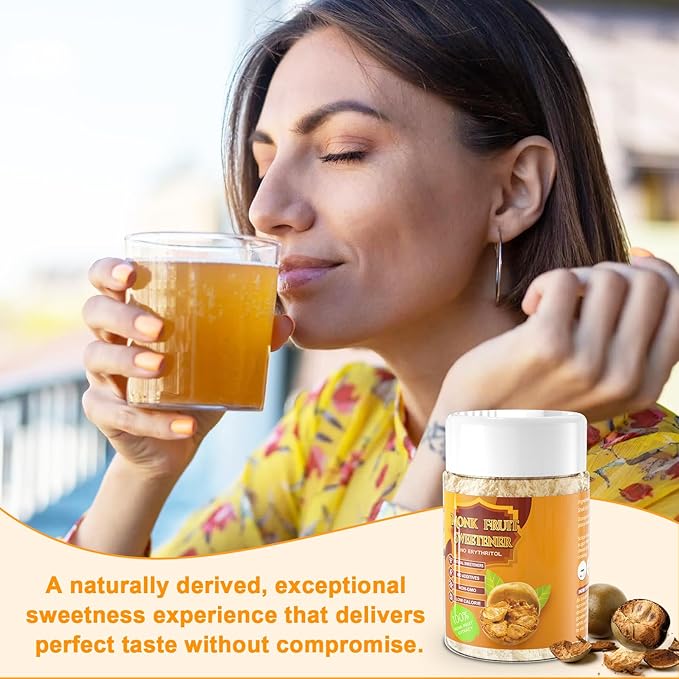 Monk Fruit Sweetener No Erythrytol - 7.8 oz Pure Monk Fruit Extract, Zero Calorie Powdered Monkfruit Sweetener for Smoothies, Coffee, Baking, Drinks 641 Servings