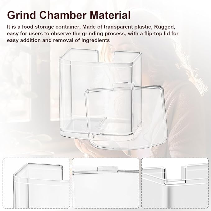 DBM-8GC Grind Chamber With Lid Replacement for Cuisinart DBM-8P1 etc Grinder, Fit Coffee Grinder, Food Processor Replacement Parts, Clear Round Flip Top Design - Dishwasher Safe