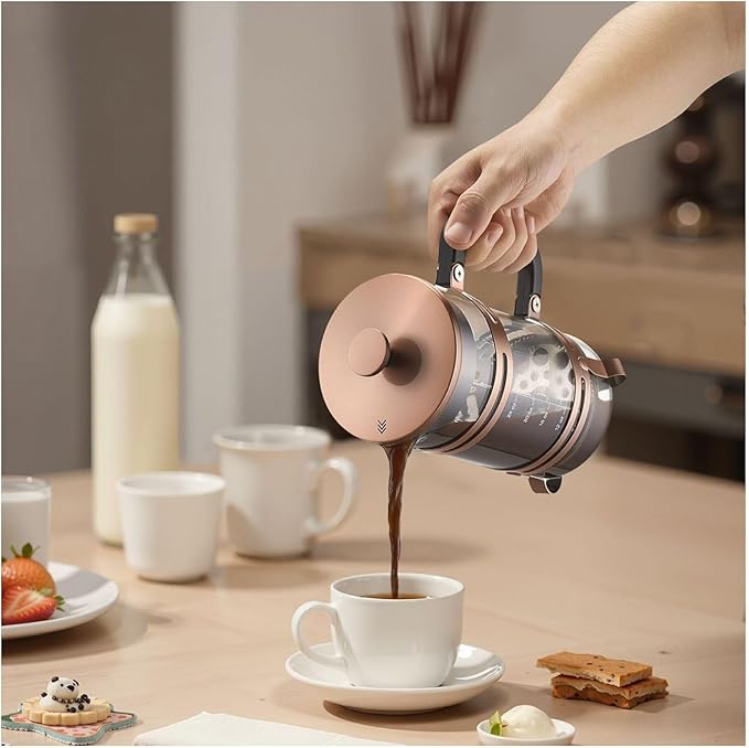 French Press Coffee Maker 34oz, Borosilicate Glass Coffee Press