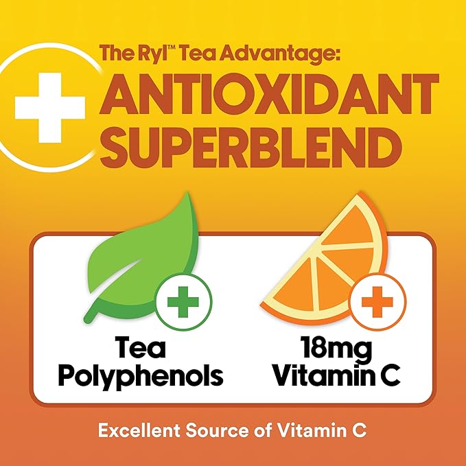 Ryl Iced Tea, Half & Half, Antioxidant Superblend, No Artificial Ingredients, 16.0 Fl Oz (12-Pack)