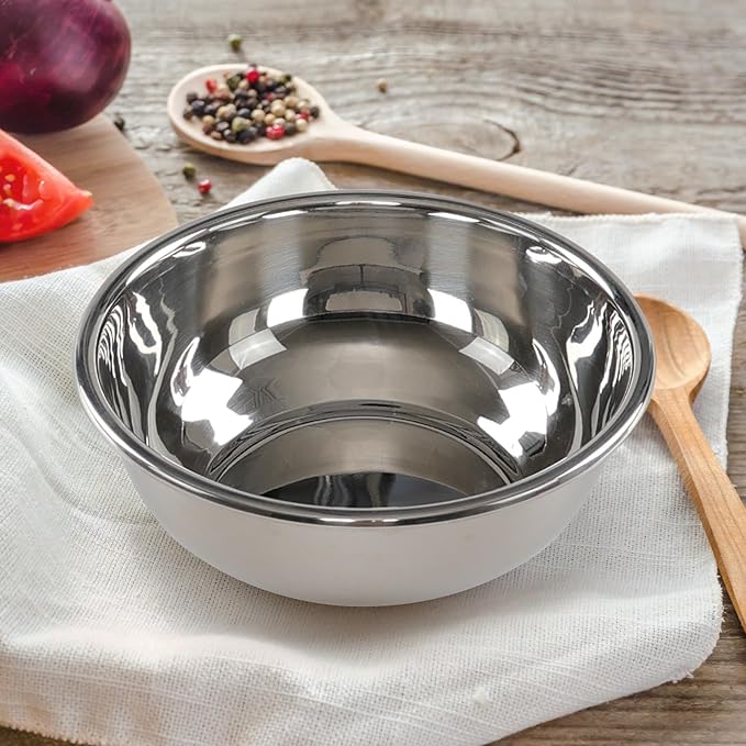 Jekiyo Stainless Steel Mixing Bowls, Metal Prep Bowls for Kitchen, Set of 4