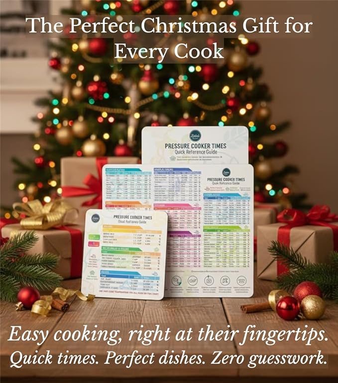 Instant Pot Cooking Times Chart - Pressure Cooker Accessories Cook Times - Easy to Use & Clean Strong Magnet As Seen on The Today Show - Instant Pot Cheat Sheet Magnet Set Quick Guide (Black)