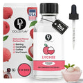Dolce Flav Natural Lychee Extract – 2 Ounce Water-Soluble Kosher, Sugar-Free, Concentrated Exotic Lychee Flavoring for Beverages, Desserts & Baking, Includes Measured Dropper