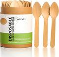 Little Wooden Spoon, 100% All-Natural & Eco-Friendly | Biodegradable Ice Cream & Sample Tasting Spoons – Pack of 100, 4.5” Small Wooden Craft Spoons