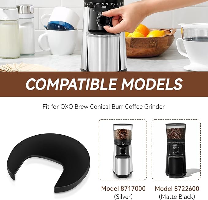 Coffee Grinder Replacement Lid for OXO Brew Conical Burr Coffee Grinders, Container Lid for OXO Burr Coffee Grinder Parts (Black)