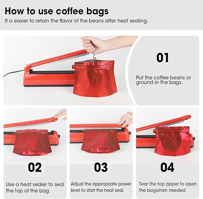 4oz 1/4 lb 60pcs Coffee Bags with Valve,Vented Coffee Bag Barrier Bag Store Bag Coffee Packaging Storage Pouches Stand-up Bags for Food Diamond Shaped Need to Use Heat Sealing Machine（Red）