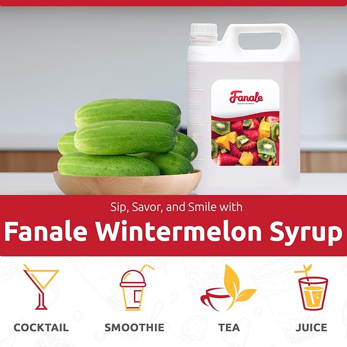 Fanale Premium Flavoring Concentrated Syrup for Bubble Tea 11 lb | Winter Melon Flavor Syrup | for Boba Tea, Smoothies, Slushes, Desserts | 11lb | SRP250