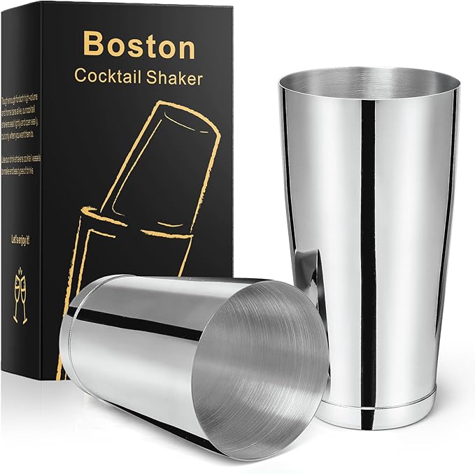 Stainless Steel Boston Shaker - 2-Piece 18oz & 28oz Professional Bartender Cocktail Shaker Bartender Shaker Kit