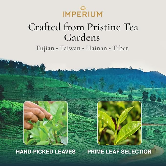 Imperium Spring Jasmine Green Tea Loose Leaf (4oz), Hand-Picked Premium Quality, Brews 100 Cups, Naturally Refreshing and Relaxation Beverage, Delicate Floral Aroma, Smooth and Soothing Finish