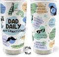 Dad Daily Affirmations 20oz Travel Coffee Mug Tumbler, New Dad Father Daddy Gifts for Christmas from Daughters Sons, Dad Birthday Gifts,Fathers Day Stainless Steel Tumbler with Lid and Straw