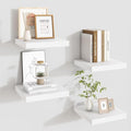 Fun Memories Floating Shelves for Wall - 9.3 Inch Square Shelves with Invisible Brackets, White Small Wall Shelf for Living Room, Bathroom, Bedroom, and Kitchen Decor，Set of 4