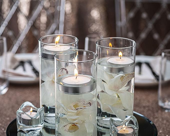 L'ner Tea Light Candles – Set of 200 Unscented Tea Lights – Burns Aprx. 4 Hours – Party & Ambience Candles – Restaurant Decorations