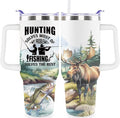 Fishing Gifts For Men 40oz Travel Tumbler for Fishing Lover Fathers Day Fishings Gift For Dad Grandpa Husband as Christmas Birthday Presents Fishings Lover Cup With Handle