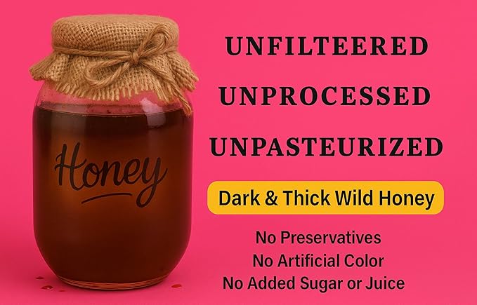 Organic Raw and Unfiltered Honey US Grade A 24 oz 1.8lb (Pack of 3)