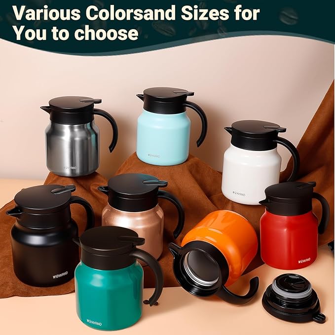 27Oz Thermal Coffee Carafes For Keeping Hot/Cold, Stainless Steel Coffee Carafe, Dustproof Insulated Water Carafe for Party/Home,Agave Teal