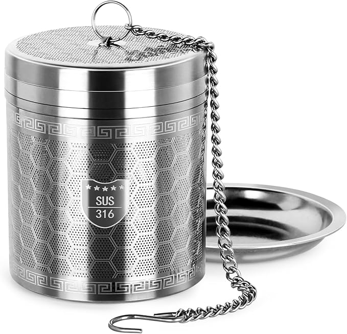 316 Stainless Steel Tea Strainer for Loose Leaf Tea (1, Large)
