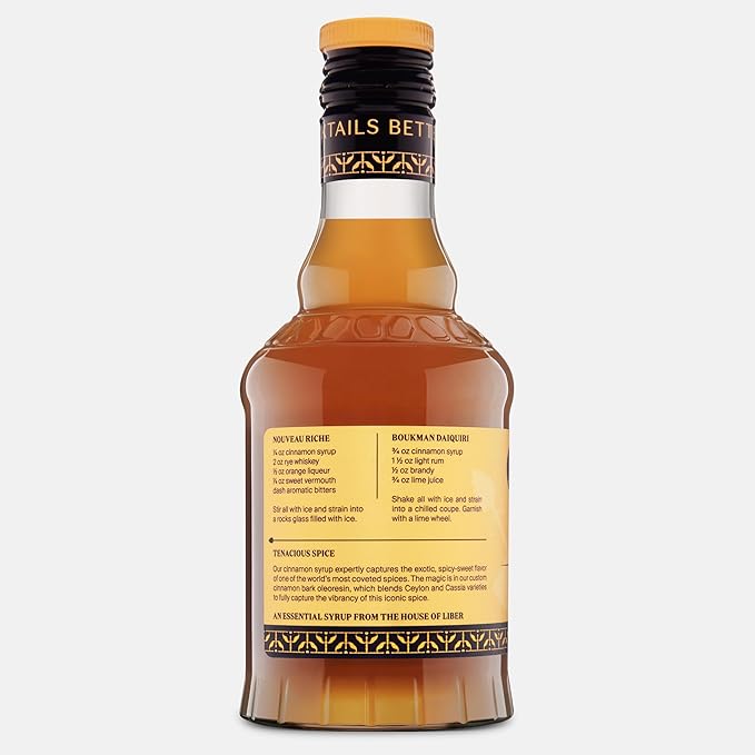 Liber & Co. Cinnamon Syrup for Coffee & Cocktails – Real Cinnamon Oleoresin Drink & Latte Flavoring, Fall & Winter Recipes, Tiki Cocktails – Makes 25 Drinks (12.7 oz)