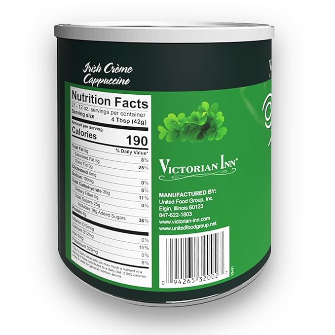 Victorian Inn Instant Cappuccino - Irish Crème Flavor - Smooth & Flavorful Coffee Mix - Perfect Hot, Cold, or Blended - Ideal as Coffee Creamer - 2 Pound (Pack of 6)