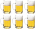 Vikko Beer Mug, Set of 6 Glass Beer Mugs, 13.5 Ounce, Dishwasher Safe Durable Drinking Glass for Craft Brews, Beer or Water
