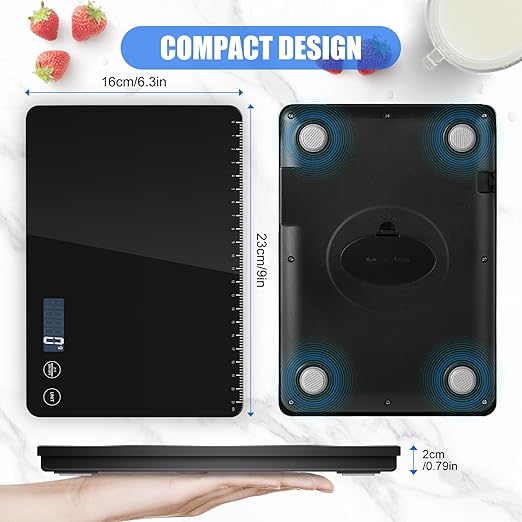 Digital Kitchen Scale, Large Capacity Food Scale, Easy Tare Function, Large LCD Display, Perfect for Cooking, Baking and Meal Prep