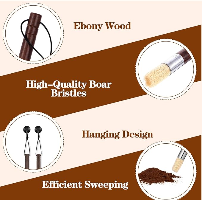 2 Pack Coffee Grinder Cleaning Brush, Espresso Machine Brush with Wooden Handle and Natural Bristles, Coffee Grinder Cleaner Brushes for Home Kitchen Espresso Machine Cleaner Tool