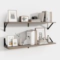 Axeman Floating Shelves for Wall 32 Inch | 31.5W x 8D Rustic Grey Wood Floating Shelves Set of 2 | 8" Deep Long Wall Shelves for Bathroom Kitchen Living Room | Bookshelf Display Shelves