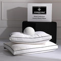 Feather Down Pillows Standard Size Set of 2 with Gusset, Luxury Hotel Collection Bed Pillow 2 Pack, Down Surrounded Gusseted Pillows for Sleeping, Soft for Side, Back Sleepers 20x26 in.