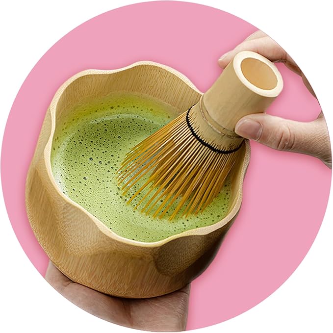 BAMBOO MATCHA WHISK SET. Ceremonial matcha kit with bowl and whisk, BAMBOO whisk holder former, powder scoop & spoon to prepare an exquisite matcha. Tea set for Christmas, Birthdays & Mom