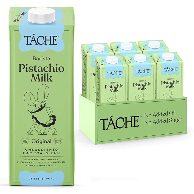 Táche Original and Unsweetened Barista Pistachio Milk Bundle, 32 oz, 6-Pack Each