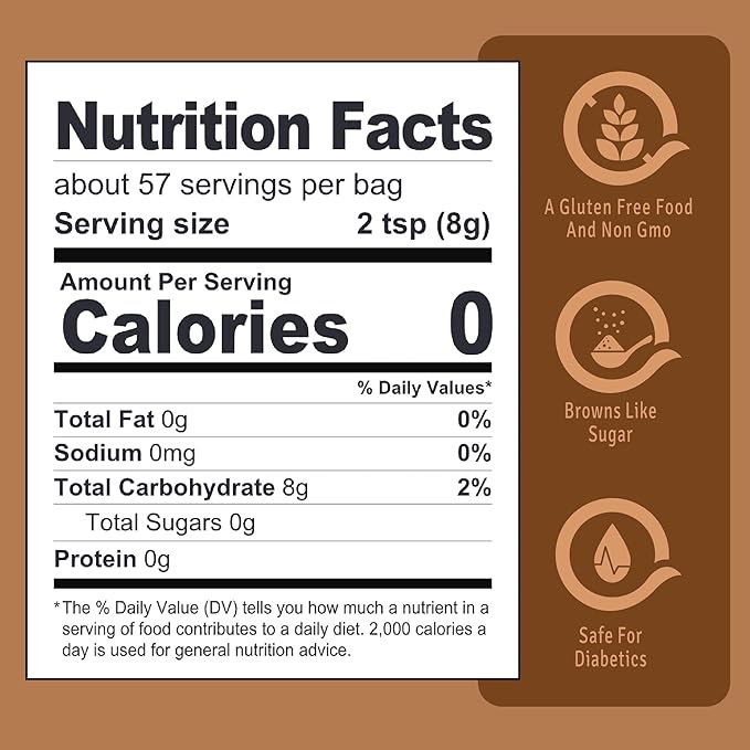 Health Garden Monk Fruit with Allulose Sweetener - Natural Plant-Based Sugar Alternative with Zero Calories - Ideal for Keto Diets, Gluten-Free, Vegan, and Non-GMO - 2.5lb