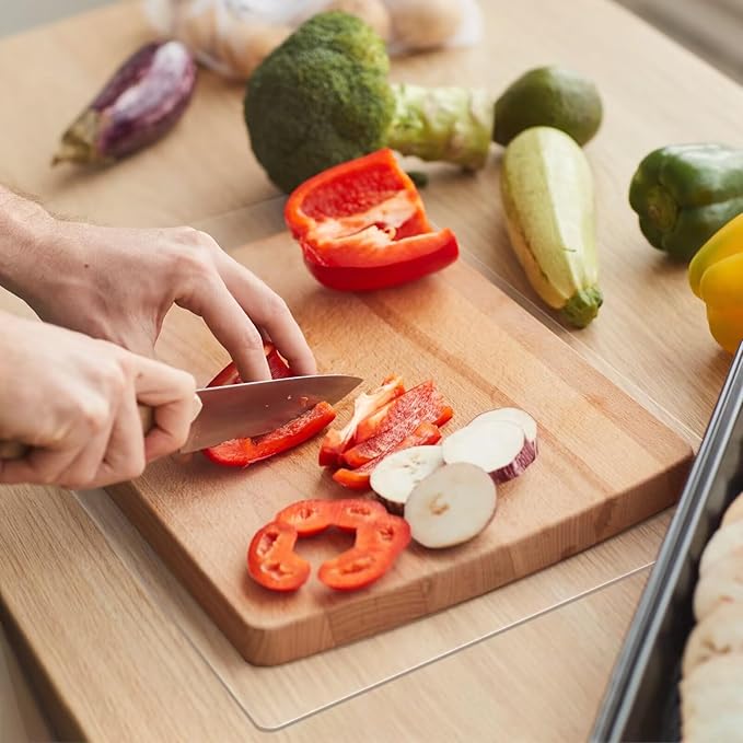 Non-Slip Cutting Board Mat, Clear Anti-Slip Cutting Board Mat for Home Cooks and Chefs, Safety Grip Mat Under Kitchen Cutting Boards, Dishwasher Safe Great as Drawer Liners (10" x 15", 2 Pack)