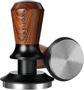 53.3mm Espresso Tamper, Coffee Tamper with Stainless Steel Ripple Base, Barista Espresso Coffee Tamper with 30lbs Spring Loaded and Rosewood Handle Fits for Breville Series 54mm Portafilter