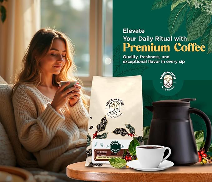 Samarian Coffee – Medium Roast Whole Bean – Colombian Specialty Coffee from Single Estate – Arabica with Citrus & Floral Notes – Smooth & Aromatic – For Pour Over, French Press, Chemex, V60 – 12oz Bag