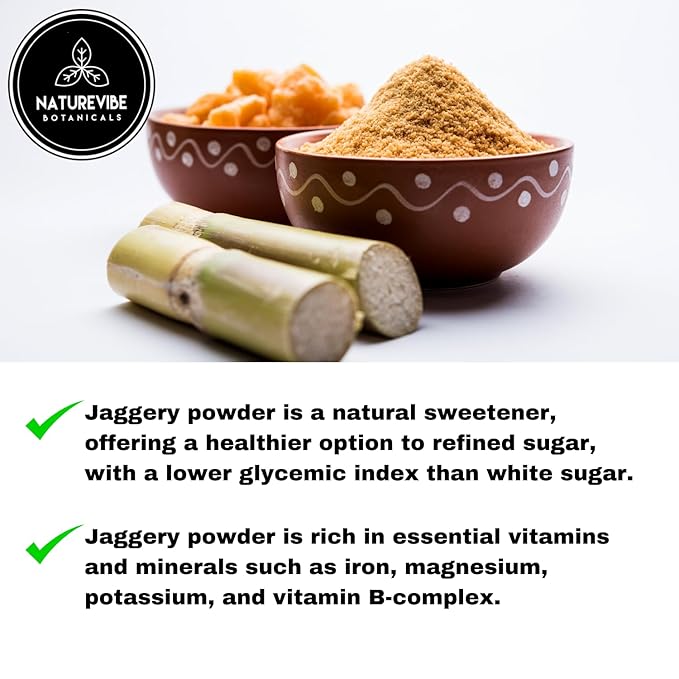 Naturevibe Botanicals Jaggery Powder 5lb | Pure & Natural Unrefined Sweetener | Gluten Free Sugar Substitute | No Anti-Caking Agent | Perfect for Tea Coffee Baking - 80 Ounces