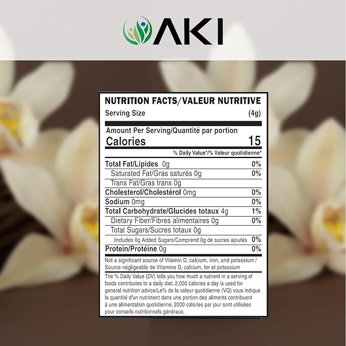 AKI Vanilla Extract Powder (2.2lbs/1kg) from Authentic Beans for Delicious Flavoring, Cooking, Baking, Drinks, Tea, Coffee, Smoothies, Cocktails - Sugar-Free & Alcohol-Free