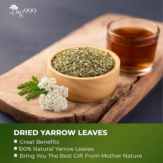 TOG999, Yarrow Tea Leaves 8oz | Premium Herbal Tea | Naturally Aromatic, Freshly Packed Loose Leaf Yarrow | Sustainably Sourced, Non-GMO, No Additives – Ideal for Daily Herbal Brewing