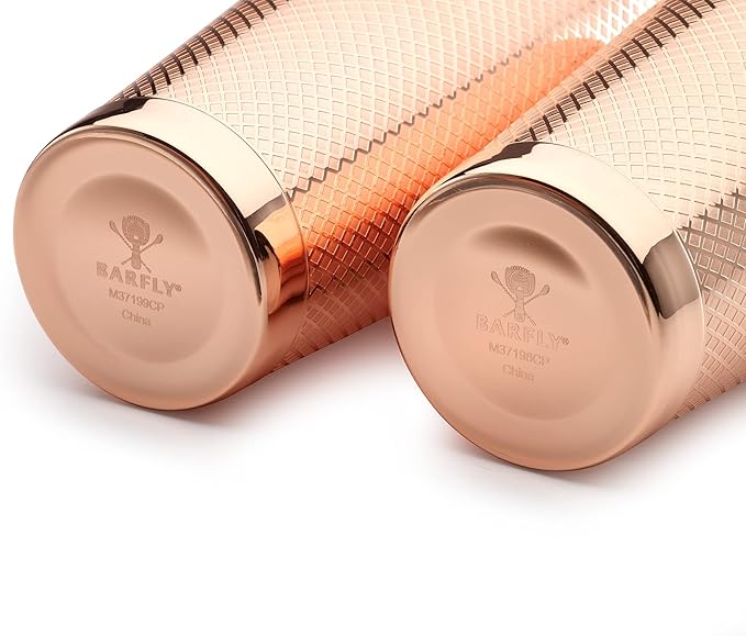 Barfly Diamond Lattice Shaker Set, Copper Plated