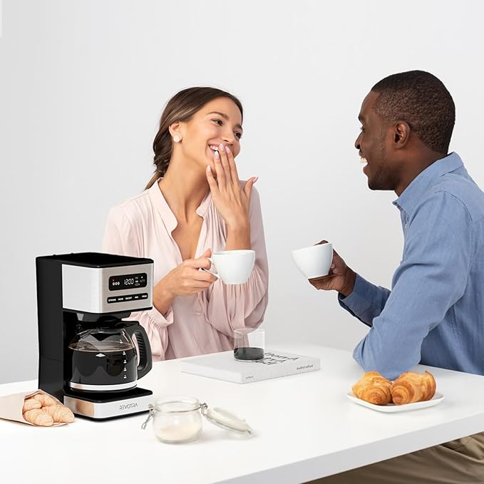 12-Cup Programmable Coffee Maker, Regular & Strong Brew Drip Coffee Machine, 1-4 Cup and Ice Coffee Setting, 24H Timer, Auto Shut-Off, Keep Warm, Pause & Serve, christmas gift