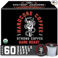 Hardcore Coffee Single Serve Coffee Pods for Keurig K Cup Brewers, High Caffeine, Strong Roast, 60 Count